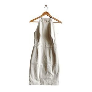 Banana Republic Womens  Dress Halter Spaghetti Strap Cream Summer Ivory